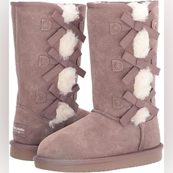 Koolaburra Shoes - KOOLABURRA BY UGG VICTORIA TALL CINDER SUEDE FUR WOMEN'S BOOTS SIZE US 10